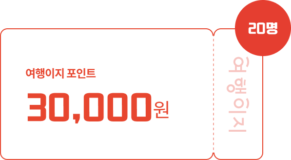 선착순 20명 여행이지 3만 포인트 쿠폰