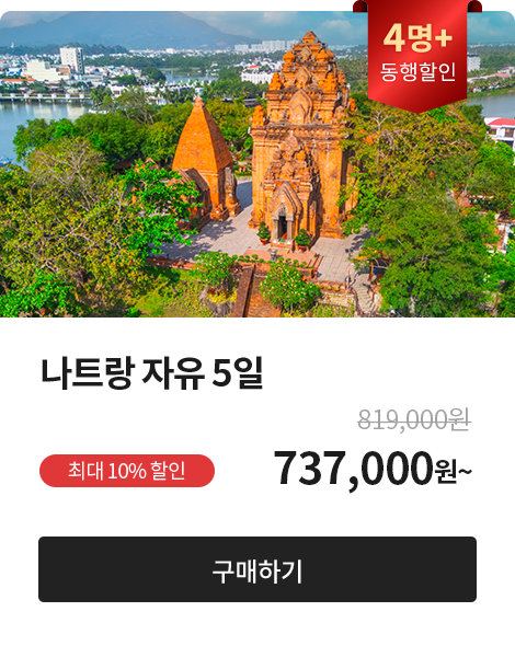 동행 4명+, 나트랑 자유 5일 상품