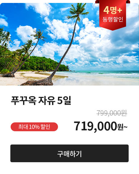 동행 4명+, 푸꾸옥 자유 5일