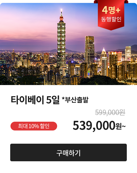 동행 4명+, 타이베이 5일(부산 출발)